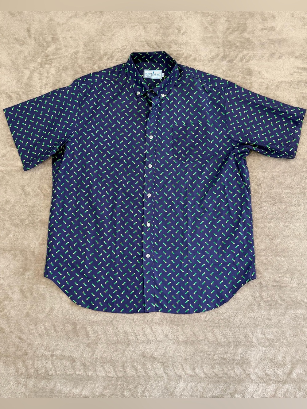 Bird Dog Bay Blue Shotgun Shell Print Button Down Shirt Size XL - Picture 1 of 8